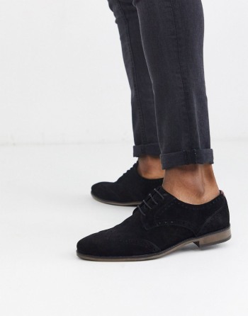 River Island Suede Brogue Crne - Muške Cipele | 90617DBMP